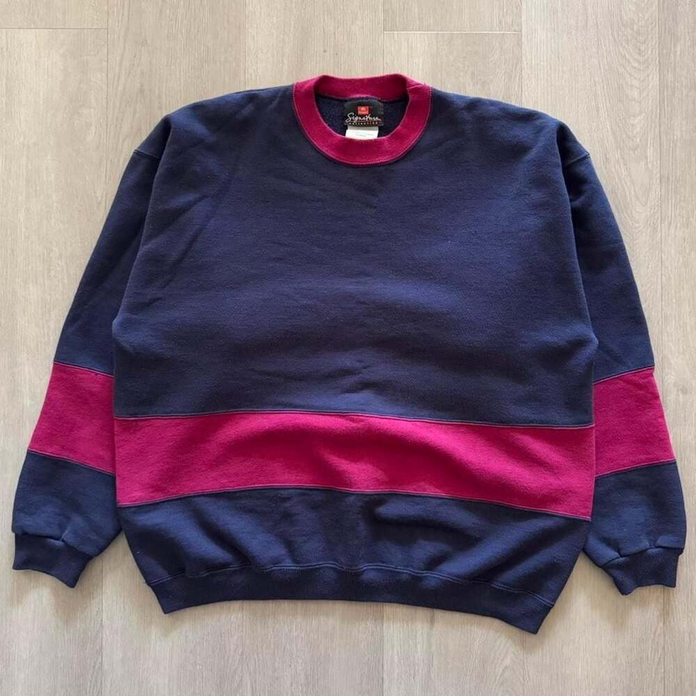 Vintage Hanes Signature Collection Colorblock Crewneck Sweatshirt Size XL